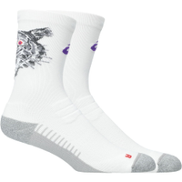 PERFORMANCE RUN SOCK CREW - Branco/Vermelho/Roxo