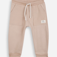 Calça de moletom infantil texturizada bege