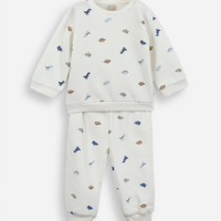 Conjunto infantil de moletom mini dinos off white