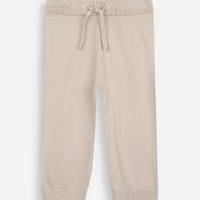 Calça jogger infantil de tricot bege