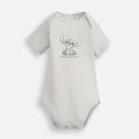 Body infantil de algodão stitch azul