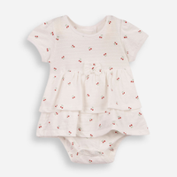 Body saia infantil camadas cereja off white