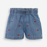 Shorts infantil jeans cereja azul
