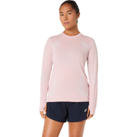 Camiseta ASICS Manga Longa Road Seamless - Feminino - Rosa/Vermelho