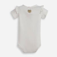 Body infantil de algodão com coração off white