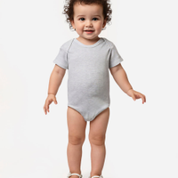 Body infantil básico manga curta cinza