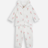 Conjunto infantil de pelúcia tulipa off white
