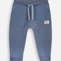 Calça de moletom infantil texturizada azul
