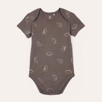 Body de algodão infantil dinossauro cinza