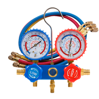 Kit Manifold com Visor e Jogo de Mangueiras 1/4 pol 90cm para R22/R404/R407/R507 Hulter HT5MF-COMF