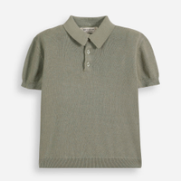 Polo infantil de tricô com mangas curtas verde