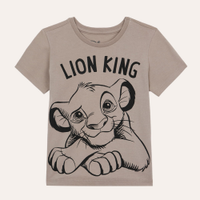 Camiseta infantil de algodão simba bege