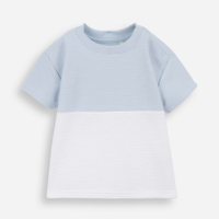 Camiseta infantil texturizada bicolor azul
