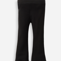 Calça flare infantil com fru fru preta