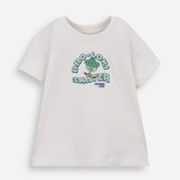 Camiseta infantil de algodão brócolis bege