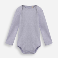 Body infantil de algodão manga longa cinza