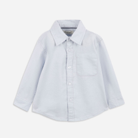 Camisa de algodão infantil manga longa azul