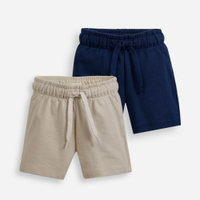 Kit de 2 shorts infantis de moletom cós elástico colorido