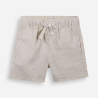 Bermuda infantil em linho e viscose bege