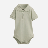 Body polo infantil de algodão manga curta verde