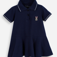 Vestido evasê infantil de algodão minnie azul