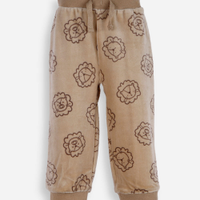 Calça infantil de plush leão bege