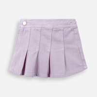 Short saia de algodão com pregas lilás