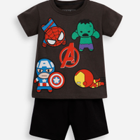 Conjunto infantil curto os vingadores cinza