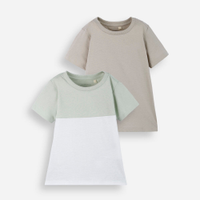 Kit de 2 camisetas infantis de algodão colorida