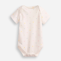 Body infantil de algodão manga curta coração off white