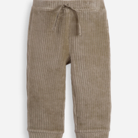 Calça jogger infantil de pelúcia texturizada verde
