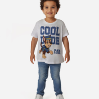 Camiseta de algodão infantil patrulha canina off white