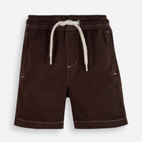 Short infantil de sarja cós elástico marrom