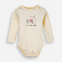 Body infantil de algodão ursinho pooh amarelo