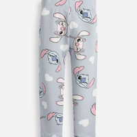 Calça legging infantil stitch e angel azul