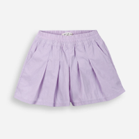 Short saia infantil pregas nylon lilás