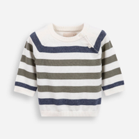Suéter infantil de tricot listrado off white