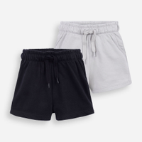 Kit de 2 shorts infantis de moletom colorido