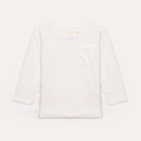 Camiseta infantil com bolso manga longa branco
