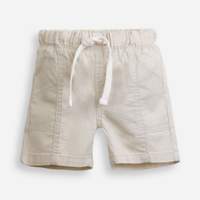 Bermuda infantil bolsos frontais bege