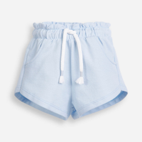 Short infantil de moletom sem felpa cós elástico azul
