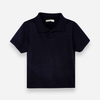 Polo infantil de tricot azul