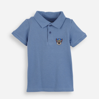 Polo infantil de algodão com bordado patrulha canina azul