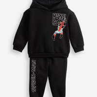 Conjunto longo infantil de moletom homem aranha preto