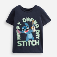Camiseta infantil stitch algodão azul