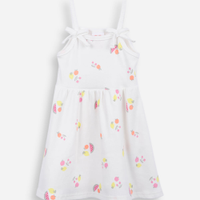 Vestido infantil frutas algodao off white
