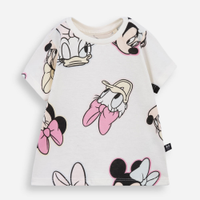 Blusa infantil de algodão minnie e margarida off white