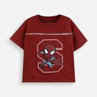 Camiseta infantil de algodão manga curta homem aranha vermelha