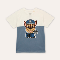 Camiseta de algodão infantil patrulha canina azul