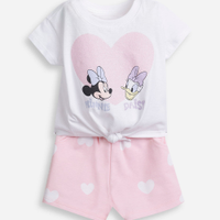 Conjunto infantil minnie e margarida moletinho colorida